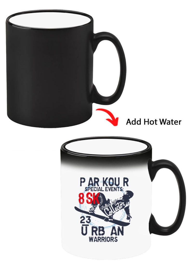 Theodor Color Changing Heat Sensitive Ceramic Mug, Image Revealed When HOT Liquid is Added! Parkour special events - Image 1