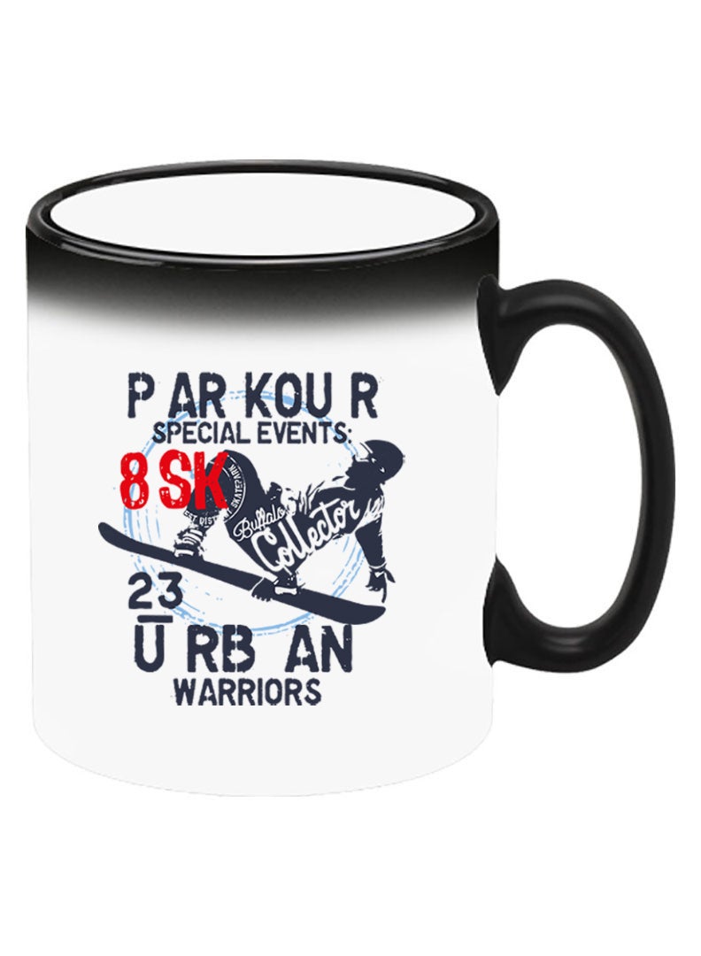 Theodor Color Changing Heat Sensitive Ceramic Mug, Image Revealed When HOT Liquid is Added! Parkour special events - Image 2