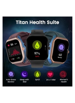 Titan Electronics Titan Smart 3 Premium Smart Watch|1.96" Super AMOLED Display with 410x502 Pixel Resolution|SingleSync BT Calling|NitroFast Charging|110+ Sports Modes|200+ Watchfaces|Upto 7 Days Battery (Black)  - Image 4