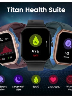 Titan Electronics Titan Smart 3 Premium Smart Watch|1.96" Super AMOLED Display with 410x502 Pixel Resolution|SingleSync BT Calling|NitroFast Charging|110+ Sports Modes|200+ Watchfaces|Upto 7 Days Battery (Black)  - Image 3