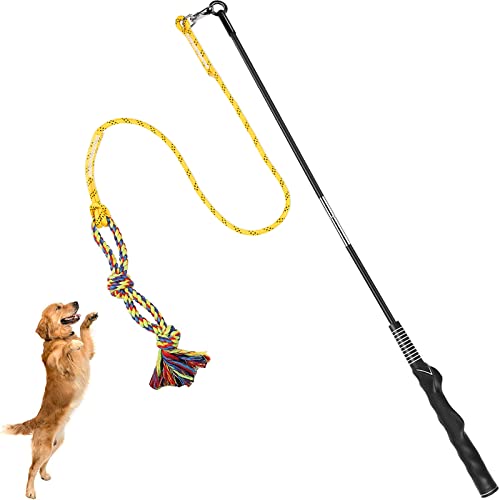 DIBBATU Flirt Pole for Dogs Interactive Chase Toy for Large Medium Small Puppy Dogs - Image 2