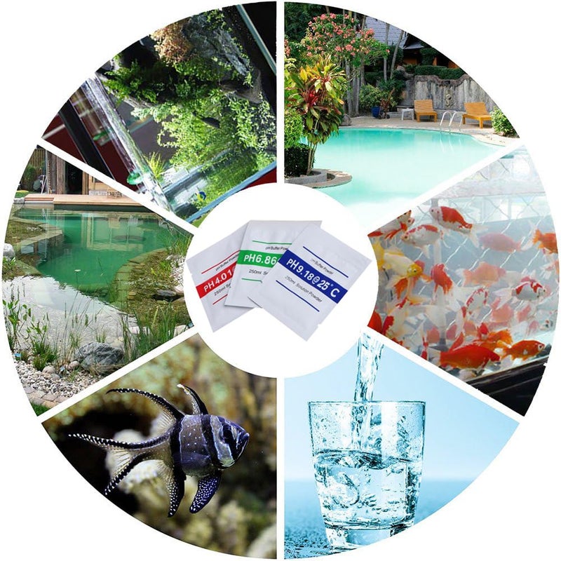 Nynelly باقة Nynelly من 15 عبوة مسحوق محلول العازلة لقياس الحموضة pH 6.86، 4.01، 9.18 لمعايرة دقيقة لجهاز قياس الحموضة، مسحوق محلول معايرة pH، عبوات مسحوق معايرة جهاز قياس الحموضة - Image 3