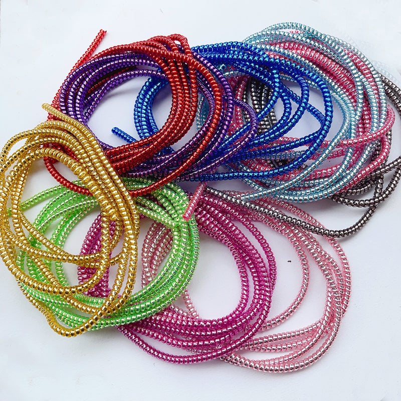 1.4 Meters/1.6 Meters Bright Silver Plating Mobile Phone Data Line Protection Rope Environmental Protection Tpu Winder Data Line Winding - Image 5