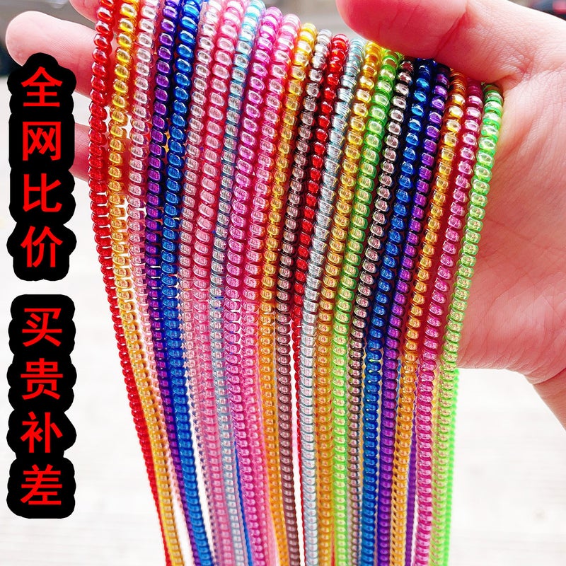 1.4 Meters/1.6 Meters Bright Silver Plating Mobile Phone Data Line Protection Rope Environmental Protection Tpu Winder Data Line Winding - Image 2