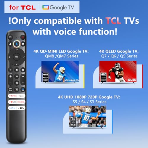 OMAIC Voice Remote for TCL-Google-TV-Remote Control Replacement,RC813 Compatible with TCL Smart TVs QM8/QM7/S5/S4/S3/Q7/Q6/Q5 Series with Voice Function - Image 2