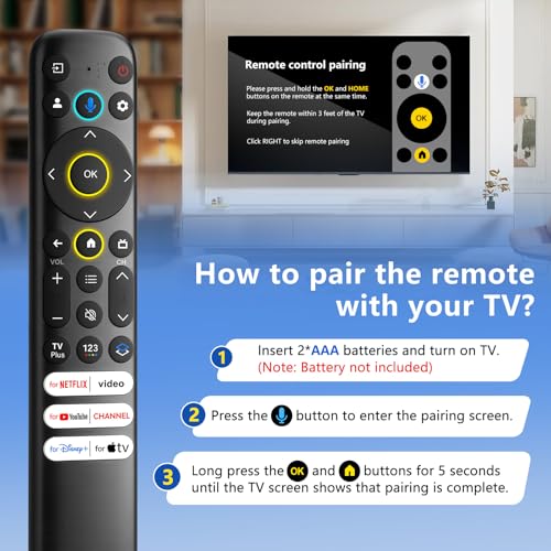OMAIC Voice Remote for TCL-Google-TV-Remote Control Replacement,RC813 Compatible with TCL Smart TVs QM8/QM7/S5/S4/S3/Q7/Q6/Q5 Series with Voice Function - Image 4