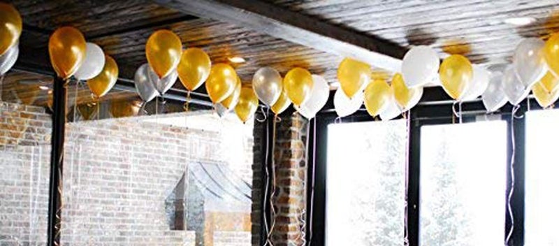 AMFIN® (Pack of 100) 10 inch Metallic Balloons Gold and Silver for Birthday Decoration, Decoration for Weddings, Engagement, Baby Shower, Anniversary Party, Theme - Gold & Silver - Image 3