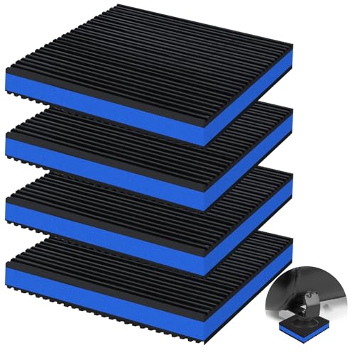 phepetroll 4P Anti Vibration Pads 6'' X 6'' X 7/8" Sound Isolation Ribbed Rubber Mats With EVA Center, Heavy Duty Vibration Isolation Pads for Air Compressos, Conditioner, Treadmill, HVAC Washer Dryer - Image 1