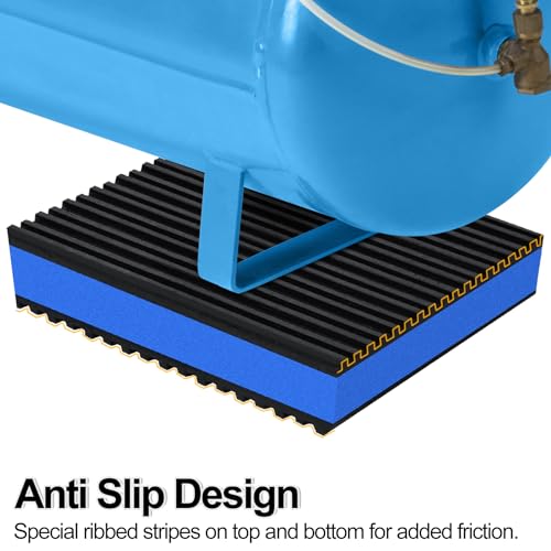 phepetroll 4P Anti Vibration Pads 6'' X 6'' X 7/8" Sound Isolation Ribbed Rubber Mats With EVA Center, Heavy Duty Vibration Isolation Pads for Air Compressos, Conditioner, Treadmill, HVAC Washer Dryer - Image 4