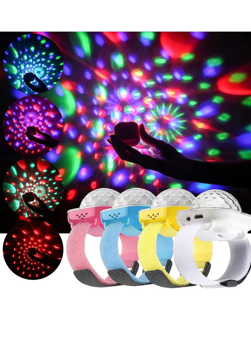 SOLARAE Disco Light, Star Projector Light, Party Ball Lights, Disco Watch for Kids, Mini LED Night Light with Color Changing, Pack of 4 (Pink, Blue, Yello, White) - Image 5