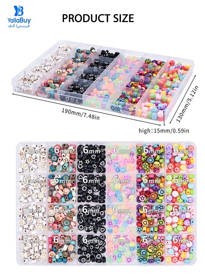 YallaBuy 600PCS Stars & Moon Beads Set for Kids, DIY Jewelry Making Kit with Charms, Beaded Bracelet & Necklace Craft Supplies, Art Beads Kit Gift for Girls - Image 4