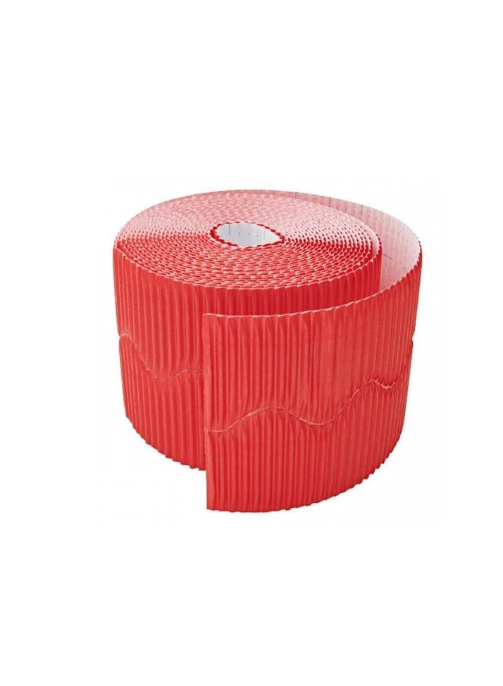 Terabyte Corrugated Display Borders for School Classroom Decorations,Border Rolls for Displays Border Rolls Corrugated Backing Paper for Wall Displays School (Width 10cm x  Length 15cm) Red Color - Image 2