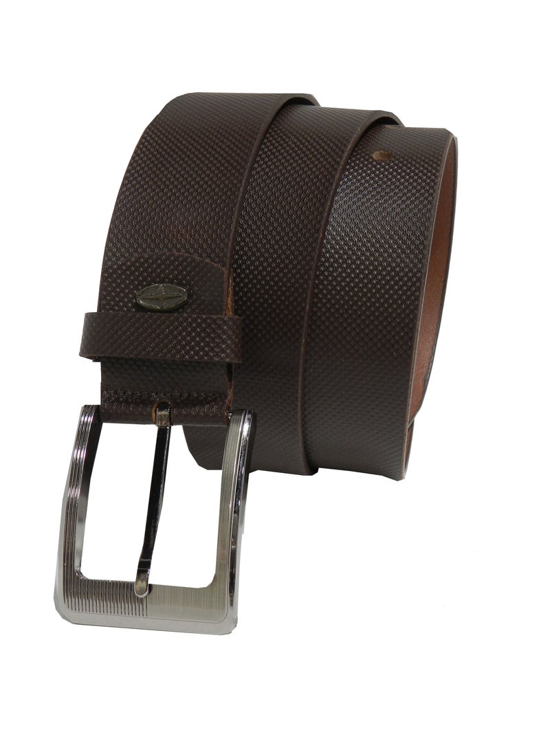 LAVERI LEATHER حزام بني رسمي وغير رسمي من الجلد الطبيعي 40 مم للرجال - Image 2