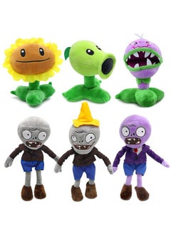 Maikerry 6Pcs Plants And Zombies Plush Vs Toys Sets Pvz Plush Stuffed Toys Soft Figure Doll Great Birthday Gifts For Boys And Girls  - Image 1