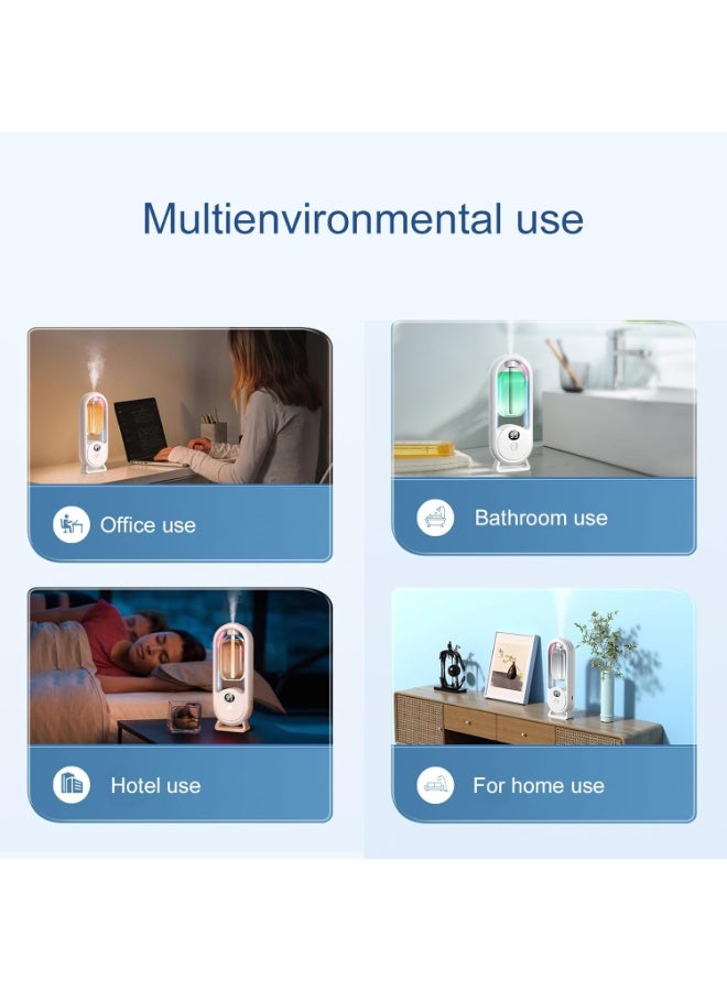 معطر جو أوتوماتيكي ذكي معطر جو للعلاج بالروائح العطرية - شاشة عرض مزدوجة، رذاذ 360 درجة، إضاءة LED، مؤقت، قابل لإعادة الشحن، مثبت على الحائط أو على الطاولة - للمنزل أو المكتب أو السيارة (لا يشمل الزيوت العطرية) - Image 5