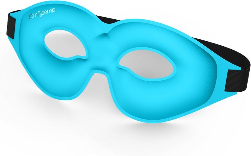 Comfytemp Cold Gel Eye Mask, Cooling Eye Ice Pack for Puffiness, Reusable Cold Compress Eye Mask for Puffy Eyes, Dry Eyes, Sinus, Dark Circles, Migraines Relief, FSA HSA Approved, Lycra Side, 1 Pack