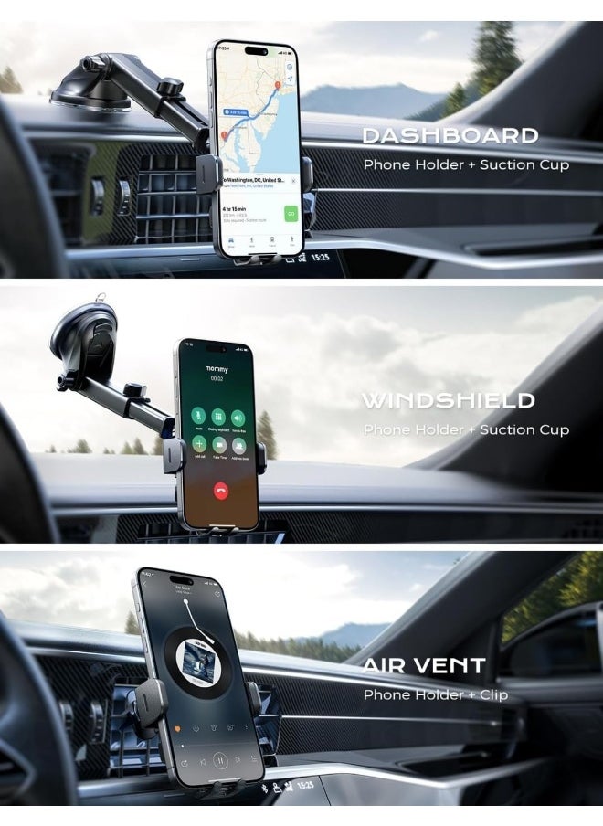 Vierex Vierex Wireless Car Charger, 15W Fast Charging Auto Clamping Car Charger Phone Mount Phone Holder  - Image 2