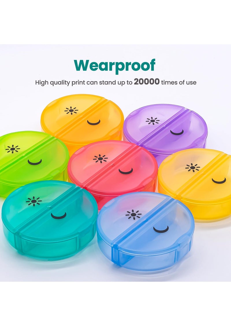 Large Weekly Pill Organizer 2 Times a Day, Daily Pill Box 7 Day Easy to Open with Double Protection, AM PM Pill Case for Medicine/Vitamin/Fish Oil/Supplements (Black - Colorful) - Image 5