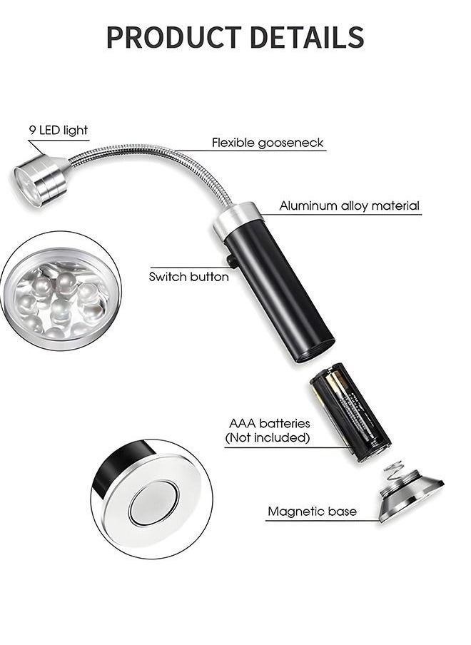 GROIC - Magnetic Base Super-Bright LED Lights 360 Degree Flexible Gooseneck Flashlisht, Weather Resistant Portable Outdoor Light for BBQ,Reading,Camping,Hiking and Emergency - Image 1