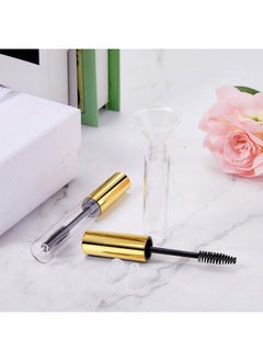 Patelai 25 Pieces 10 ml Empty Mascara Tubes Wand Empty Eyelash Bottle Clear Refillable Mascara Container with 4 Pieces Funnels Transfer Pipettes for Castor Oil and DIY Cosmetics(Gold)  - Image 5