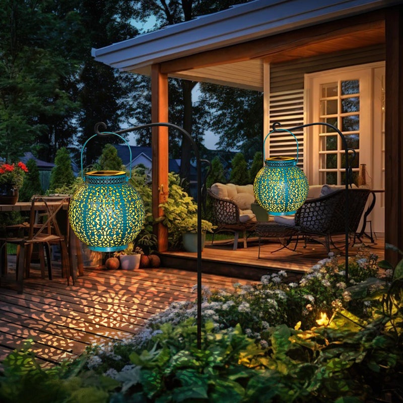 TAKE ME 2 Packs Solar Lanterns Outdoor Lights Waterproof Garden Lanterns for Patio,Outside Mothers Day Gifts Mom Wife Grandma Birthday Gifts [Set of 2] - Image 5