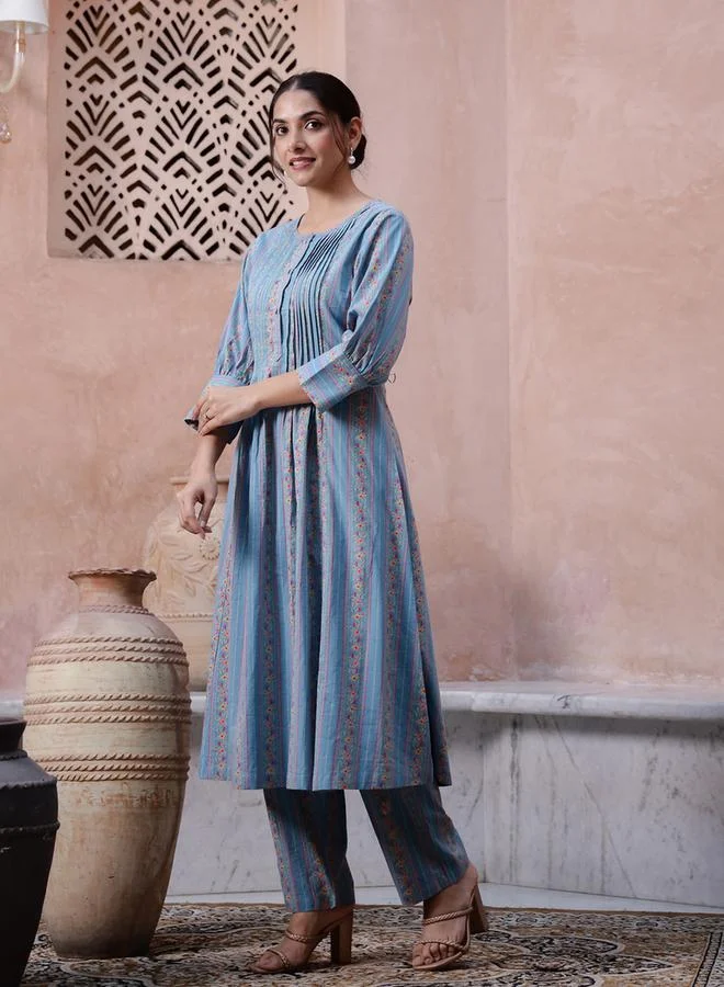 sanskrutihomes sanskrutihomes Women Floral Printed Regular Kurta and Pants Set for Women
