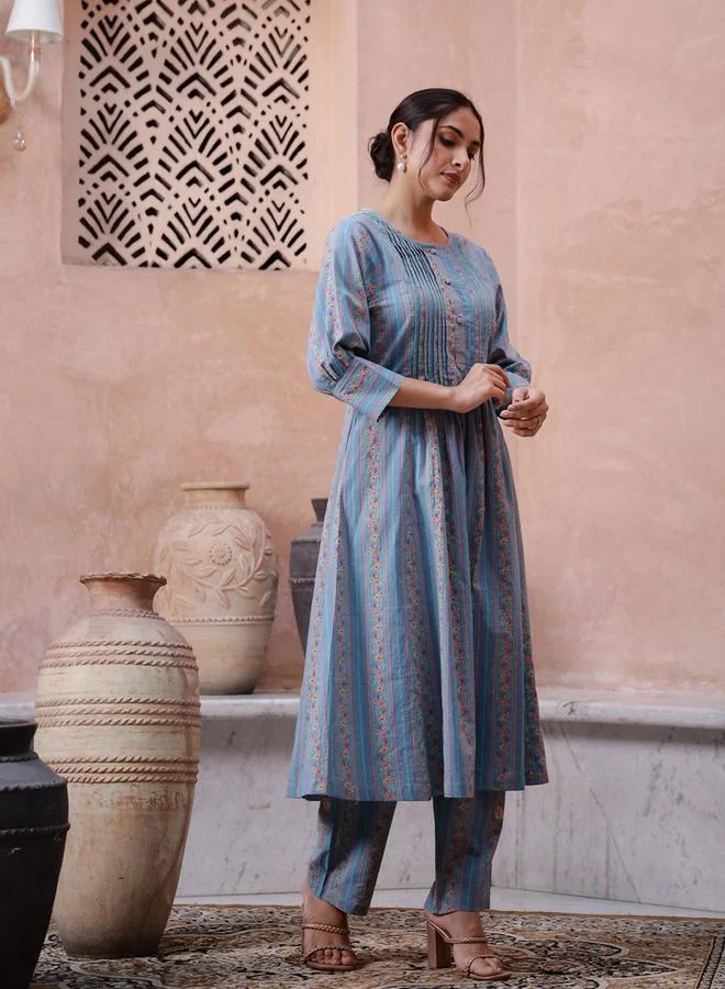 sanskrutihomes sanskrutihomes Women Floral Printed Regular Kurta and Pants Set for Women