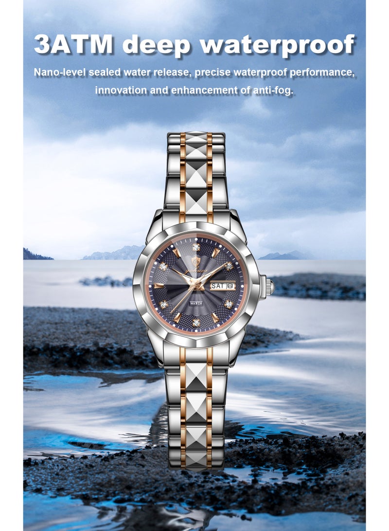 GOHUOS Women's watch, Stainless Steel Band Analog Waterproof Luminous Quartz Classic Luxury Ladies Business Fashion Wrist Watch - 26mm - Mother or Grilfriend Gift - Image 4