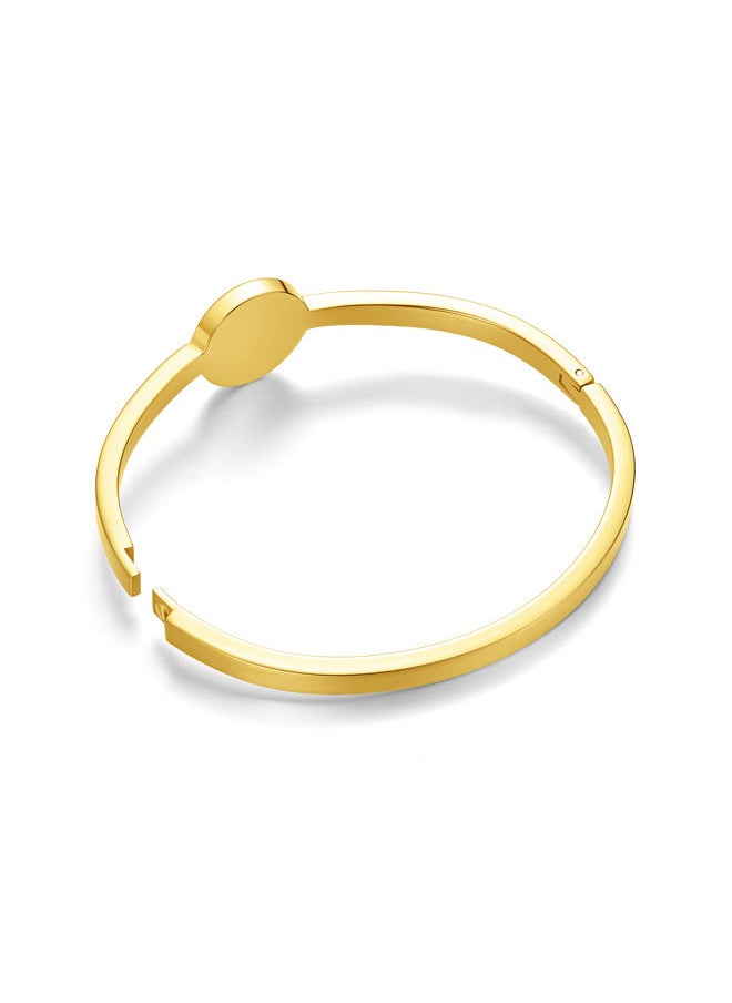 POLICE - Glossy Bangle for Women Gold Plating with Mother of PearlPEJLG0002508 - Image 1