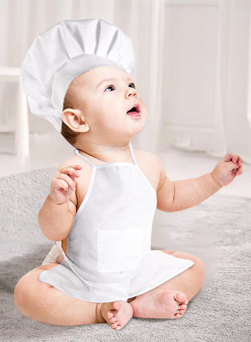 2PCS Baby Chef Outfits, Baby Photography Prop Baby Photo Outfit Baby Chef Costume Chef Hat Apron - Image 4