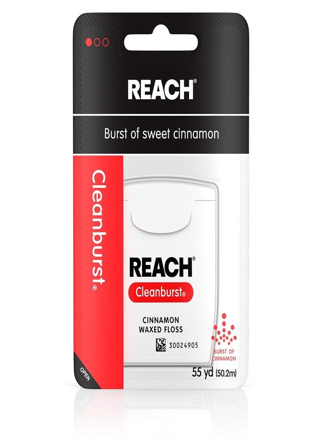 Reach Cleanburst Waxed Dental Floss, Oral Care, Cinnamon Flavored, 55 Yards - Image 1