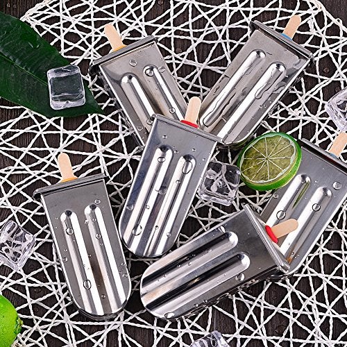 YOSOO 6 Pack Ice Pop Mold Set, Stainless Steel Ice Cream Mold with Stick Holder Base, DIY Freezer Mold Set for Making Homemade Ice Pops and Ice Cream - Image 5