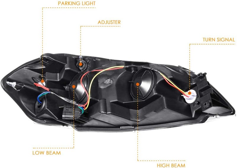 PM PERFORMOTOR Chrome Amber Headlights Replacement for 06-13 Impala / 14-16 Impala Limited / 06-07 Monte Carlo - Image 4