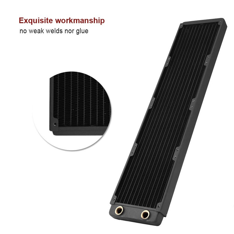 Copper Radiator Heat Sink, Water Cooling Radiator Liquid Heat Exchanger with G1/4 Port for Computer PC, 3D Printer, LED and Beauty Equipment, High Performance Low Noise Cooling (480mm) - Image 4