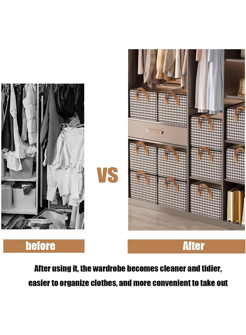 توبيتش بوكسات تخزين قابل للطي بغطاء 4 قطع - منظم خزانة ملابس قماشي كبير جدًا للملابس، صندوق قماشي مقاس 18.5 × 11 × 7.9 بوصة، تصميم قابل للطي لغرفة النوم والرف والخزانة وتحت السرير (أسود وأبيض) - Image 5