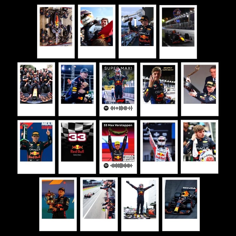 Funk You Store Max Verstappen Poster | F1 Driver Max Verstappen Posters (Set of 15) | Redbull F1 Poster | Formula One Mini (8 x 6 cm) Posters for Phone Accessories, Bedroom, Office, room decoration - Image 1