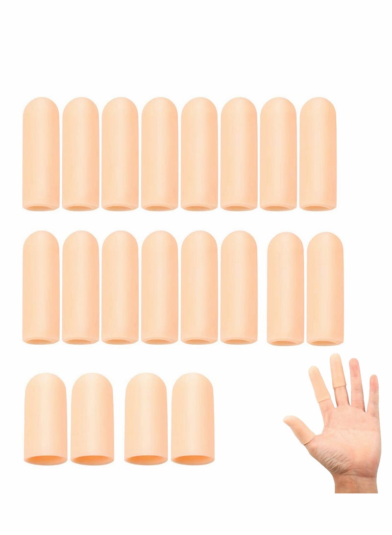 Generic 20 Pieces Gel Finger Protector, Finger Cots Silicone Finger Cover Cap Gel Finger Sleeves Finger Support for Finger Cracking, Finger Trigger - Image 1