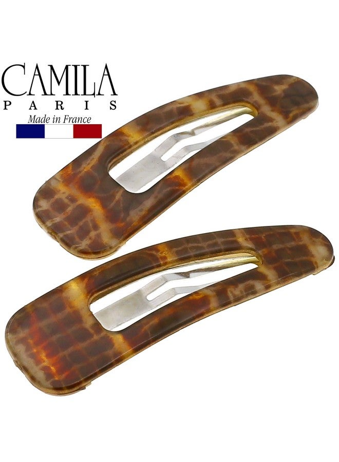 CAMILA Paris Cp3093 French Hair Snap Clip Barrette Hair Slides Clic Clac For Women Styling Girls Side Slidein Metal Snap Pin Hair Accessories For Women. Strong Hold No Slip Grip Made In France - Image 4