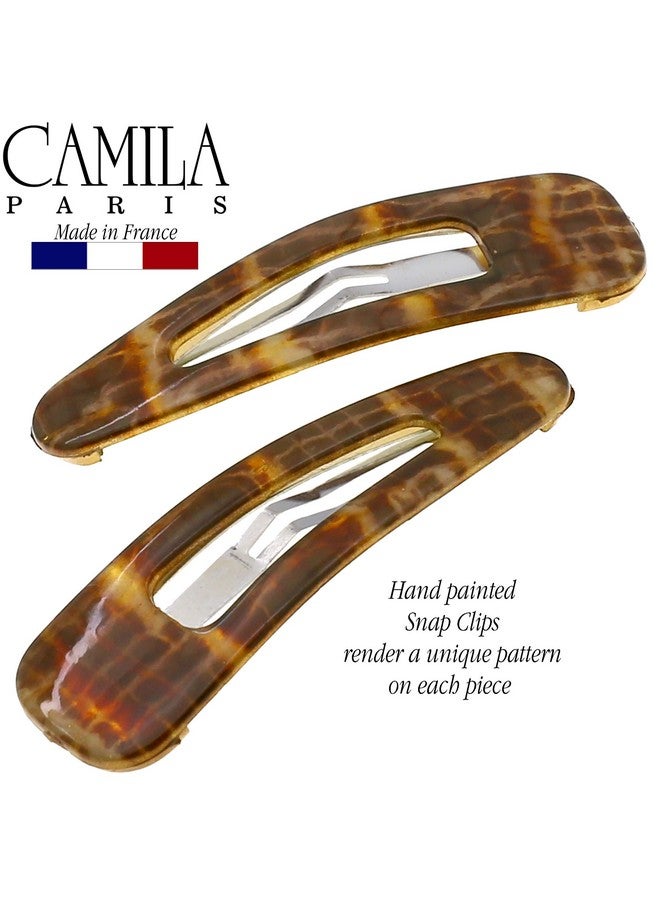 CAMILA Paris Cp3093 French Hair Snap Clip Barrette Hair Slides Clic Clac For Women Styling Girls Side Slidein Metal Snap Pin Hair Accessories For Women. Strong Hold No Slip Grip Made In France - Image 2