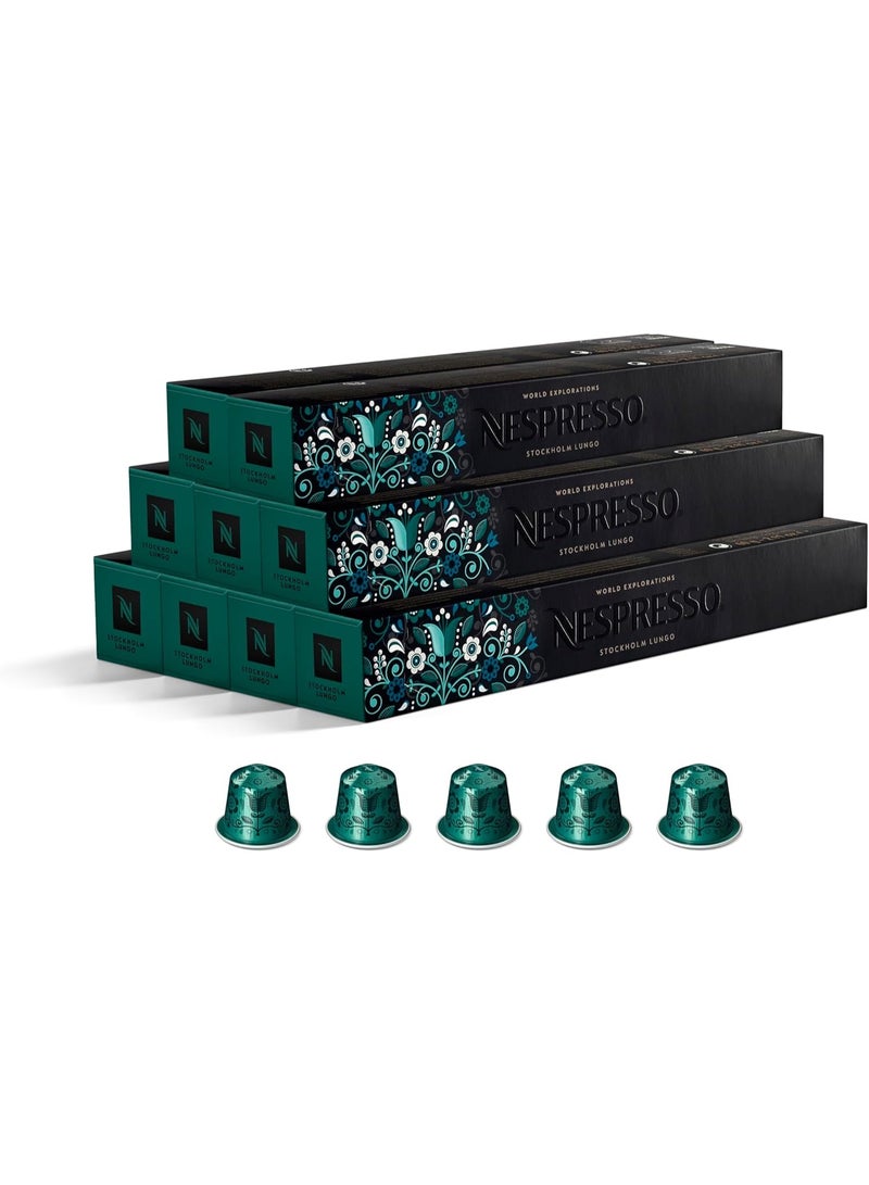 Nespresso Stockholm Fortissio Lungo Original Line Coffee Capsules, Pack of 90 – Smooth Long‑Cup Pods, Compatible with Nespresso Original Machines, Recyclable Aluminum Capsules - Image 1