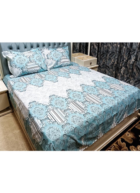 ZORCO STYLE Comfortable 3-Piece Modern and Attractive Bedsheet Set with 1 King Size Flat Sheet and 2 Pillow Covers,  Suitable for King Size Bed