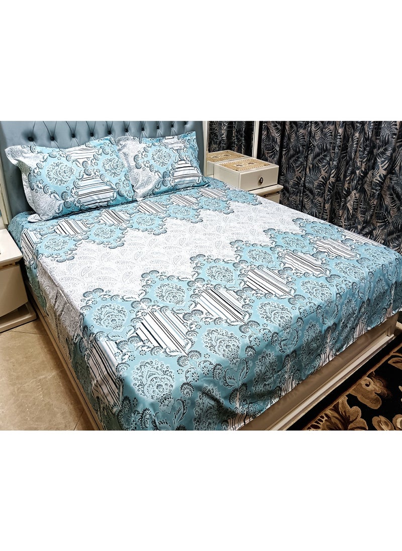 Generic ZORCO STYLE Comfortable 3-Piece Modern and Attractive Bedsheet Set with 1 King Size Flat Sheet and 2 Pillow Covers,  Suitable for King Size Bed  - Image 1