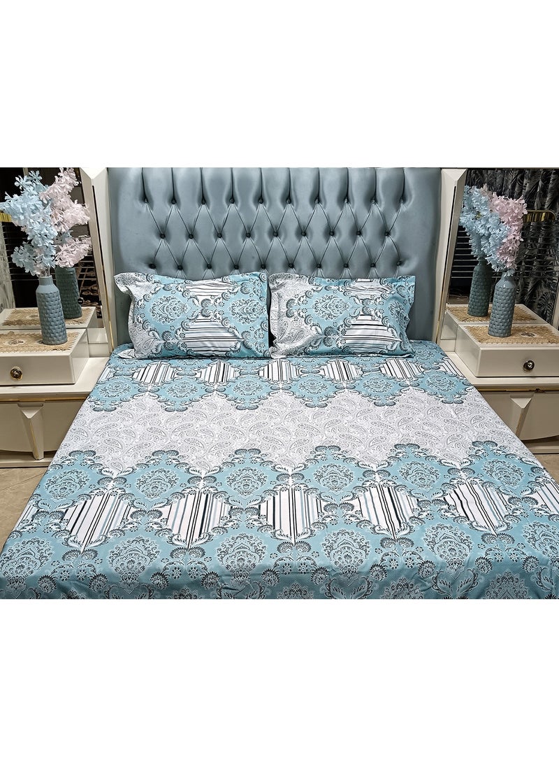Generic ZORCO STYLE Comfortable 3-Piece Modern and Attractive Bedsheet Set with 1 King Size Flat Sheet and 2 Pillow Covers,  Suitable for King Size Bed  - Image 2