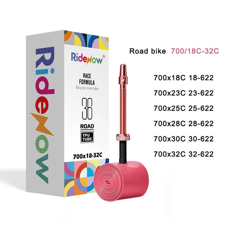 Bibike 2/4 Pack Ridenow TPU Tubes 700x18-32c Inner Tubes, 45/65/85mm Metal Presta Valve with Removable Core - Image 3
