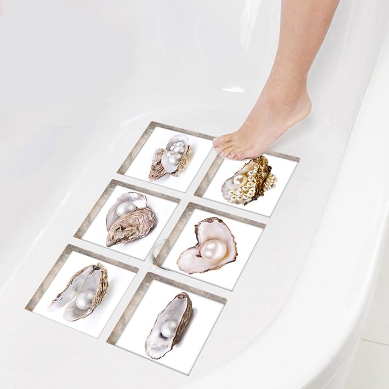 Imitation 3D bathroom wall paste bathtub paste pearl shell floor paste can be removed wall sticker home decoration