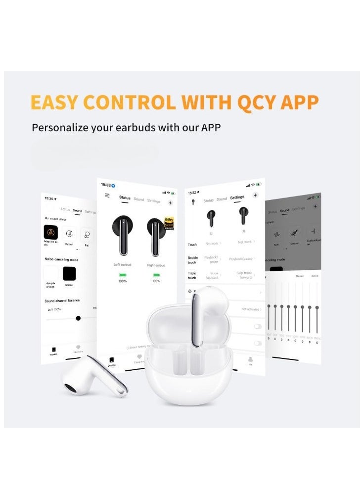 QCY AilyBuds Pro+ Wireless Earbuds LDAC Hi-Res Sound Bluetooth Earphones Adaptive Noise Canceling Earbuds 30H Playtime Multipoint Connection 6 Mics ENC Calls App Customize EQ(white) - pzsku/Z2F54A60CA947EEACE428Z/45/_/1724324841/c5736841-7dda-48ed-b2e4-a40f3e1efd21