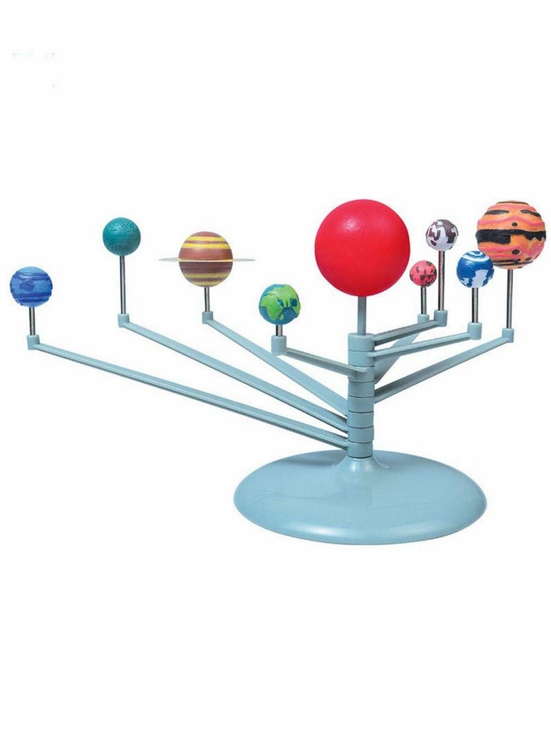 DIY Solar System Toy, Plastic DIY Planetary Models Intelligence Puzzle Assemble Planets Sets, Science Toy Nine Planets Celestial Body Movement Instrument for Kids Children, Family and School - Image 1