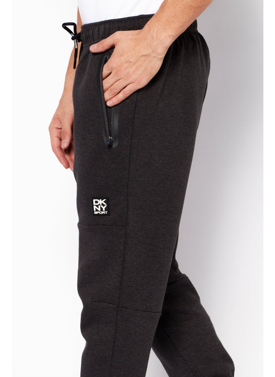 DKNY Sport Men Sportswear Fit Brand Logo Training Jogger Pant, Dark Heather Grey  - Image 3