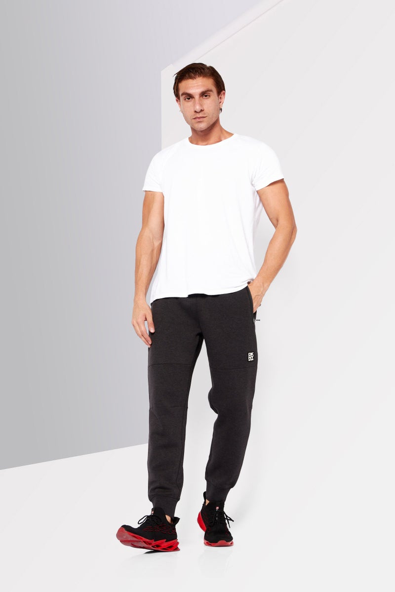 DKNY Sport سروال جوجر رياضي للرجال بشعار العلامة التجارية، رمادي داكن هيثر - Image 2