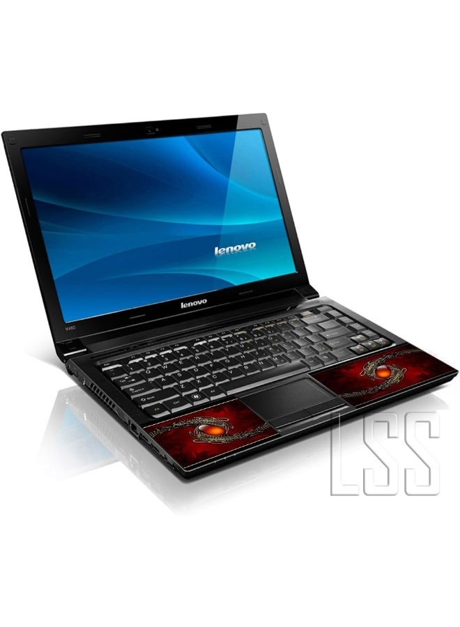 LSS 17 17.3 Inches Laptop Notebook Skin Sticker with 2 Wrist Pads - Reusable Cover Protector Vinyl Sticker Cover Decal Fits 17" - 19" HP Asus Acer Samsung - Red Sign Pattern - Image 2